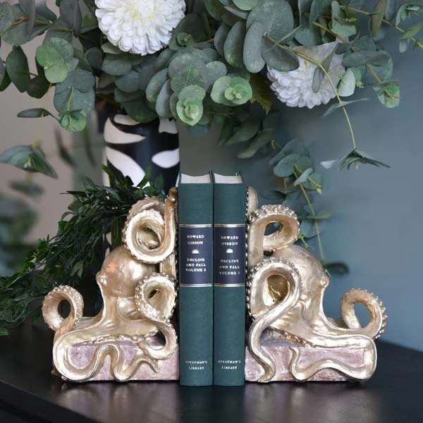 Octopus Design - Gold Bookends - Image 3