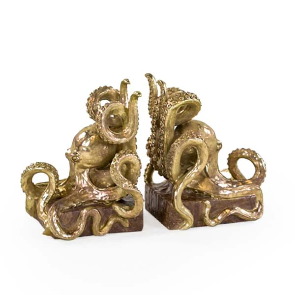 Octopus Design - Gold Bookends - Image 4