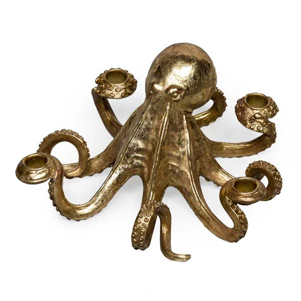 Gold Octopus Candlestick Holder - Image 3