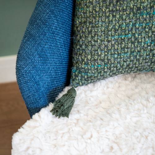 Olive Green Tassel Cushion