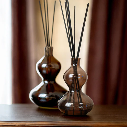 1000ml Glass Bubble Reed Diffuser Smoky Black With Bergamot & Amber Scent