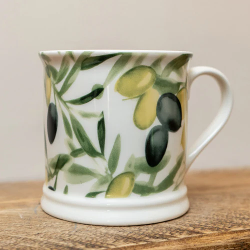 Artisan Tankard Mug with Olive Print Design - Image 4
