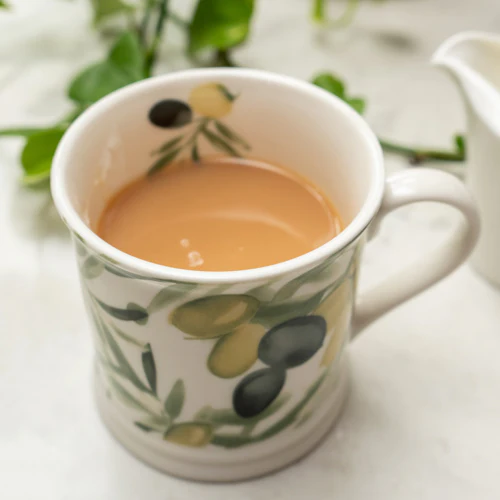 Artisan Tankard Mug with Olive Print Design - Image 5