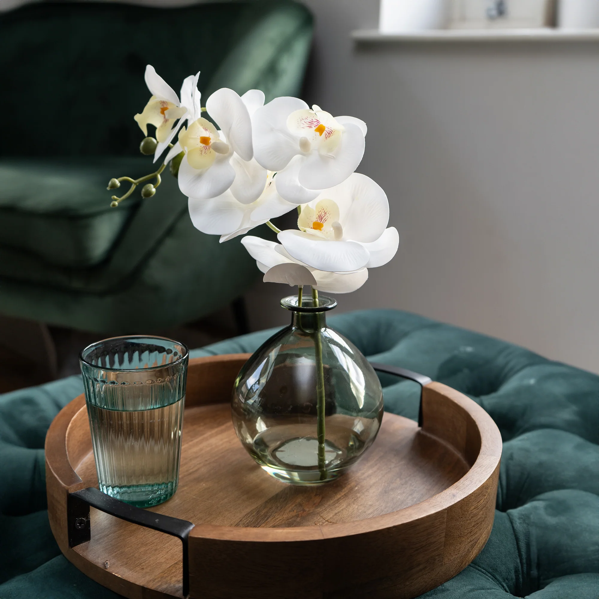 Orchid in Green Vase - Image 2