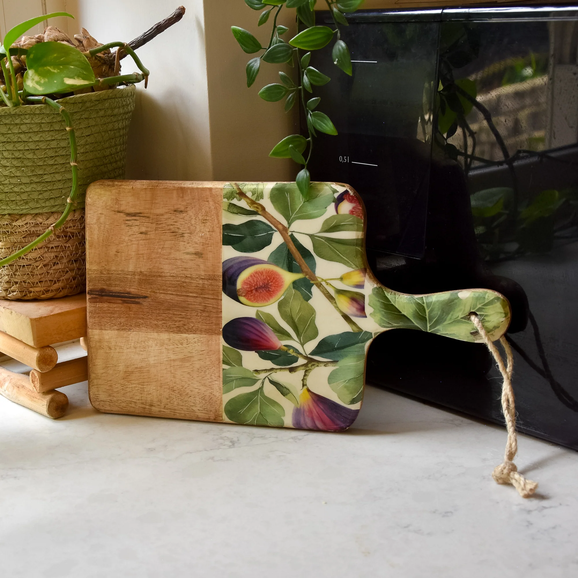 Paddle Serving Board Mango Wood & Enamel - Figs - Image 2