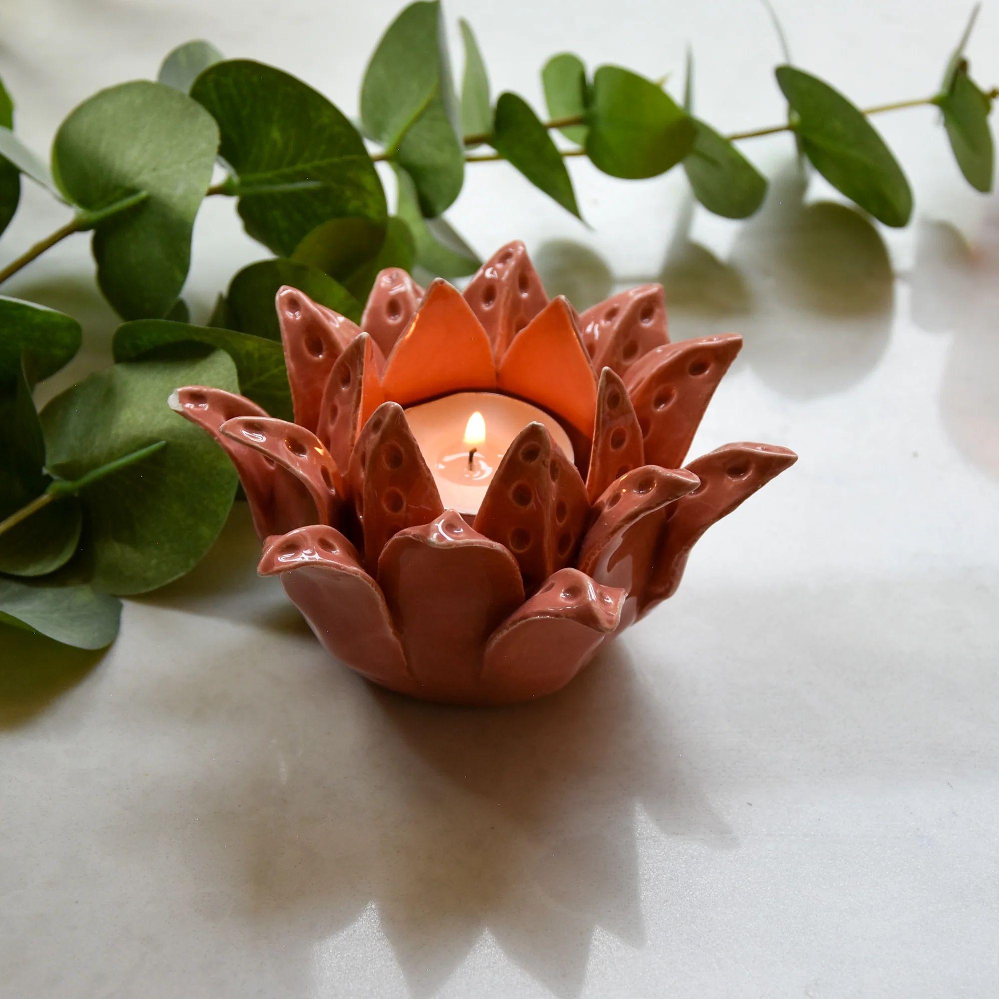 Paradise Flower Terracotta Tealight Holder - Image 4