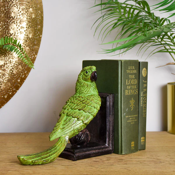 Exotic Green Parrot Ball Bookends - Image 2