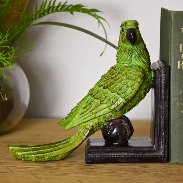 Exotic Green Parrot Ball Bookends - Image 3