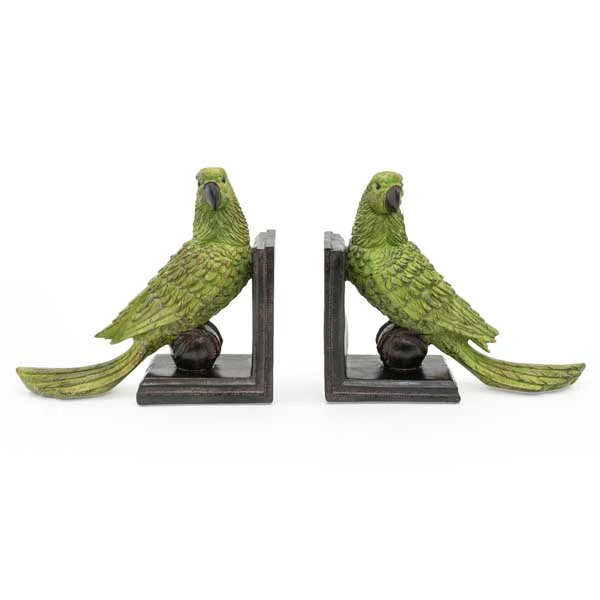 Exotic Green Parrot Ball Bookends - Image 7