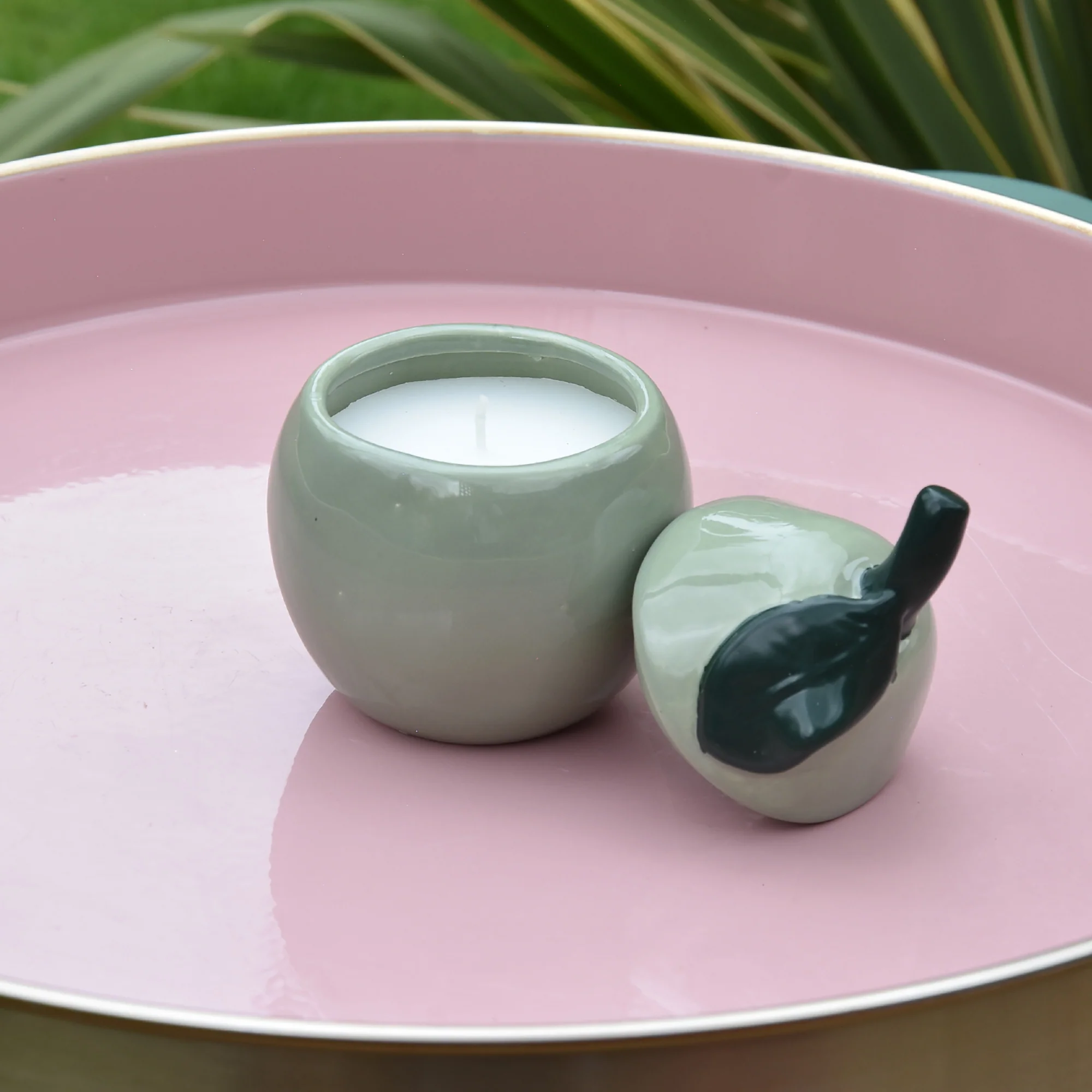 Pear-Shaped Ceramic Candle - Image 2