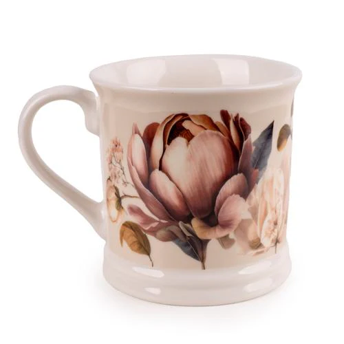 Cream Peony Print Tankard Mug - Image 2