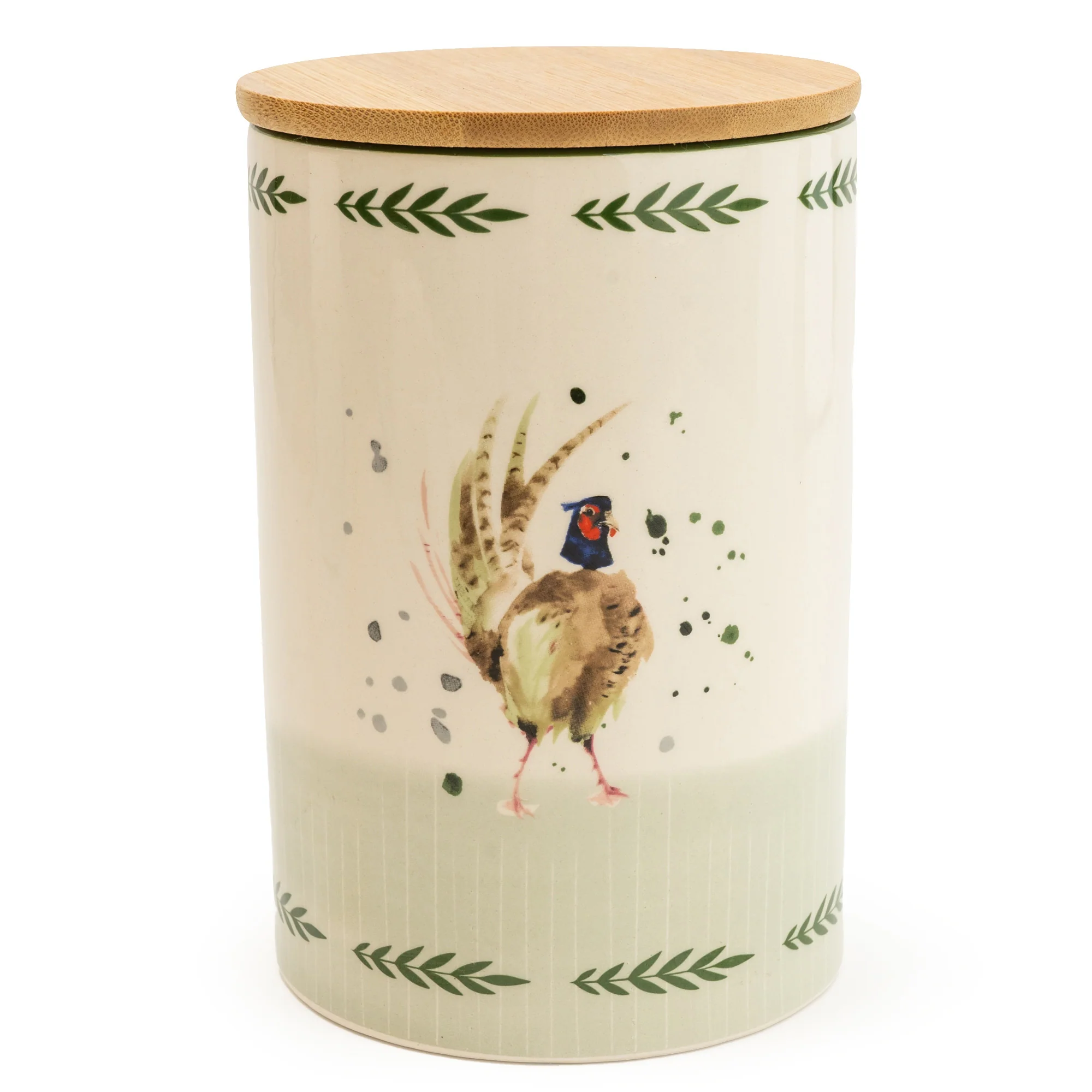 Pheasant Storage Jar with Wooden Lid - Image 3