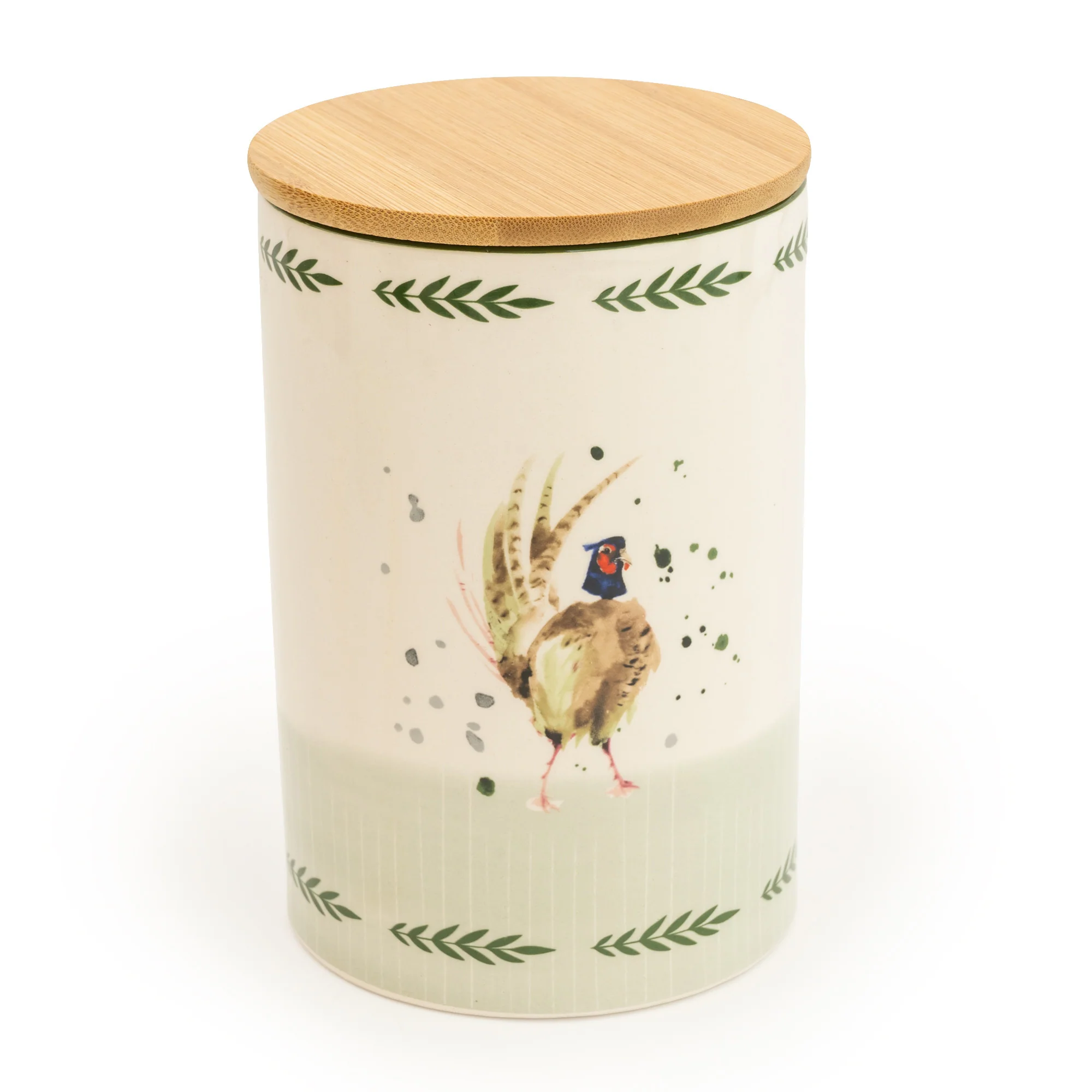 Pheasant Storage Jar with Wooden Lid - Image 5