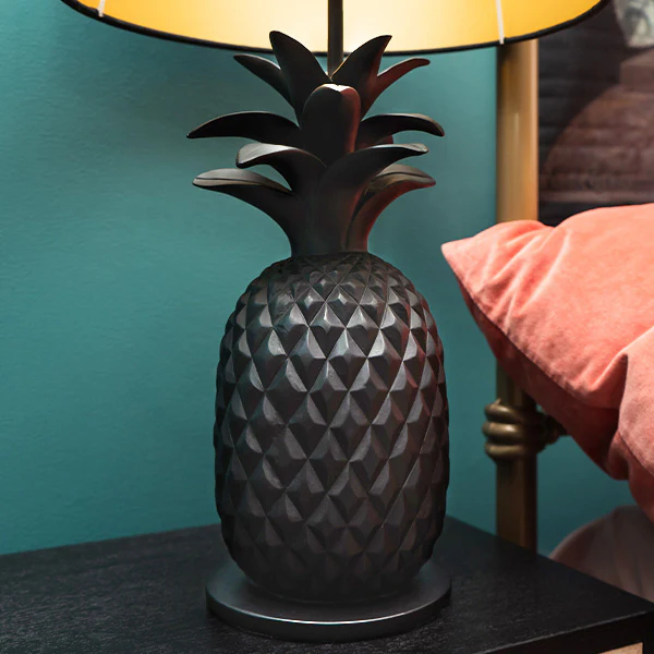 Black and Gold Pineapple Lamp with Matching Shade - Image 7