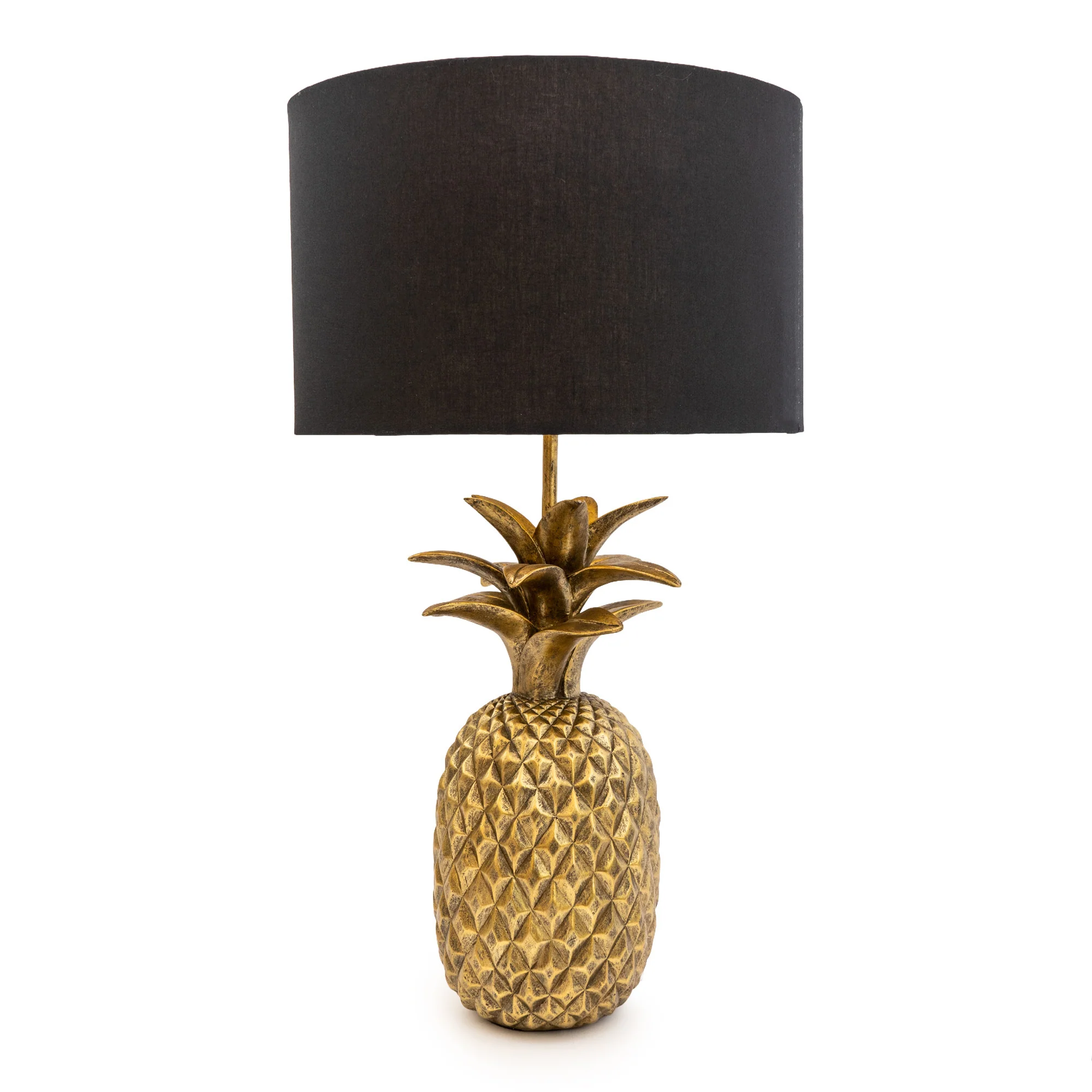 Glamorous Pineapple Gold Base Lamp with Black and Gold Shade - Image 4