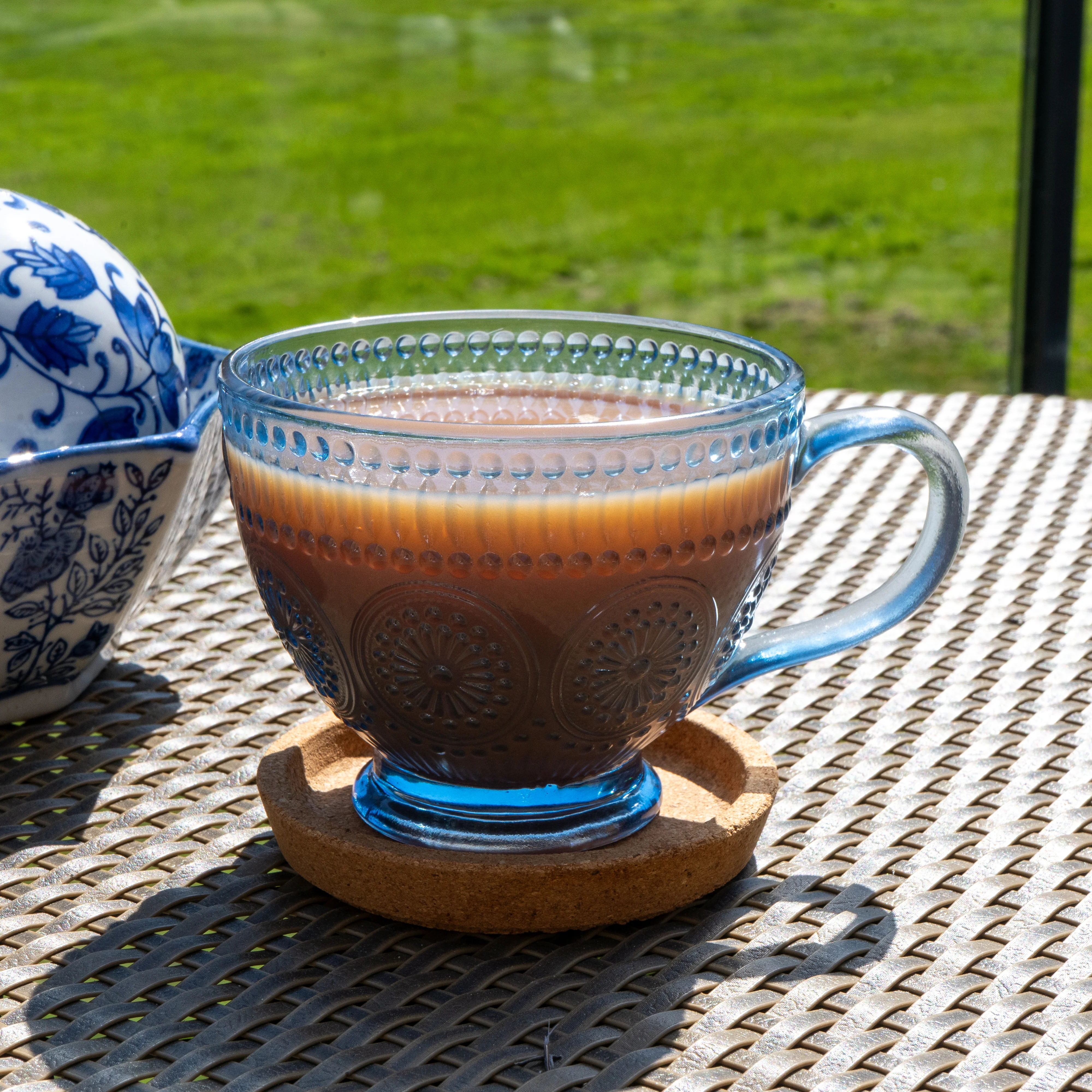 Blue Pressed Glass Mug - Image 2