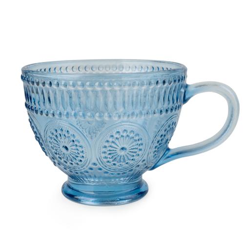 Blue Pressed Glass Mug - Image 3