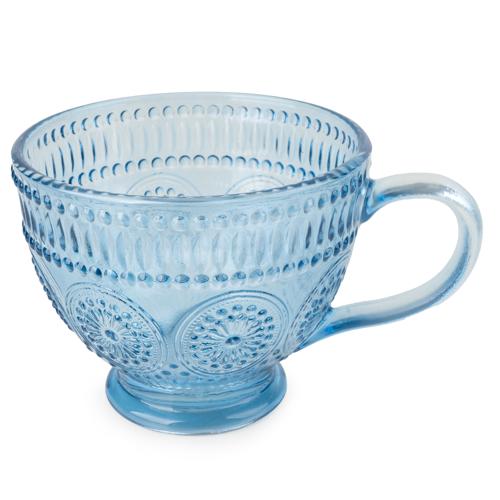 Blue Pressed Glass Mug - Image 4