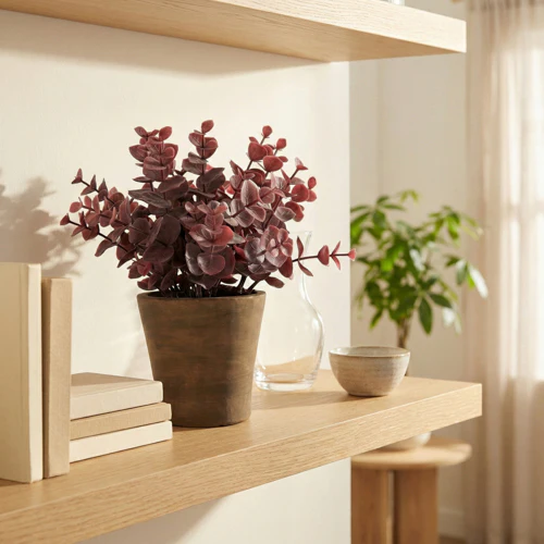 23cm Purple Eucalyptus Plant in Pot – Artificial Eucalyptus Tree - Image 2