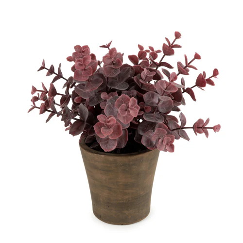 23cm Purple Eucalyptus Plant in Pot – Artificial Eucalyptus Tree - Image 3