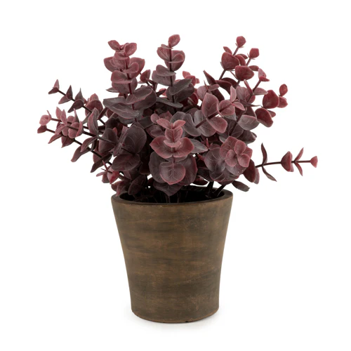 23cm Purple Eucalyptus Plant in Pot – Artificial Eucalyptus Tree - Image 4