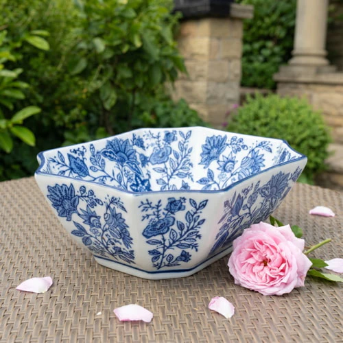 Rectangular Bowl - Blue/White Design