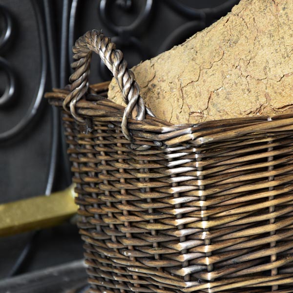 Rectangular Log Basket With Sides - Dark Brown - Image 3