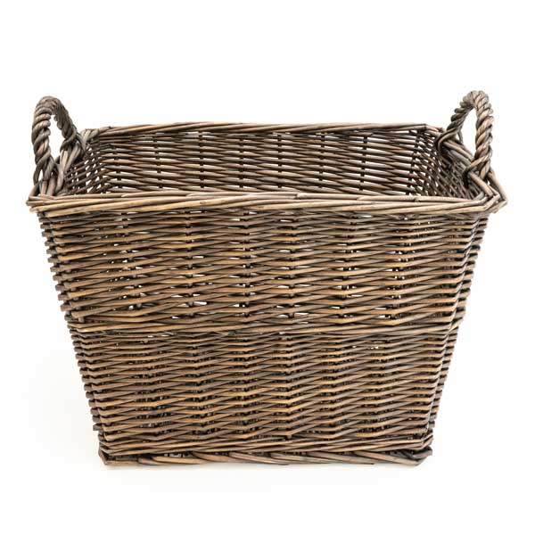 Rectangular Log Basket With Sides - Dark Brown - Image 5