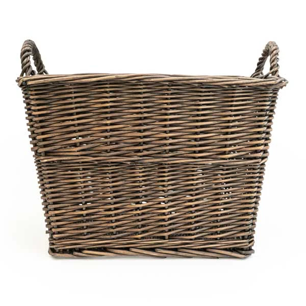 Rectangular Log Basket With Sides - Dark Brown - Image 6