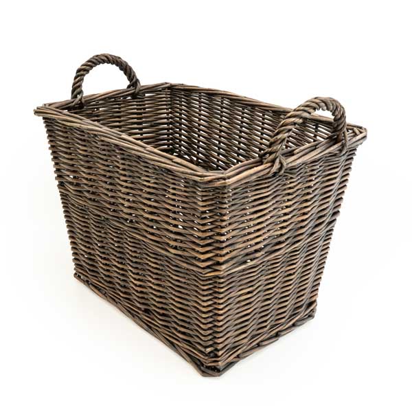 Rectangular Log Basket With Sides - Dark Brown - Image 7