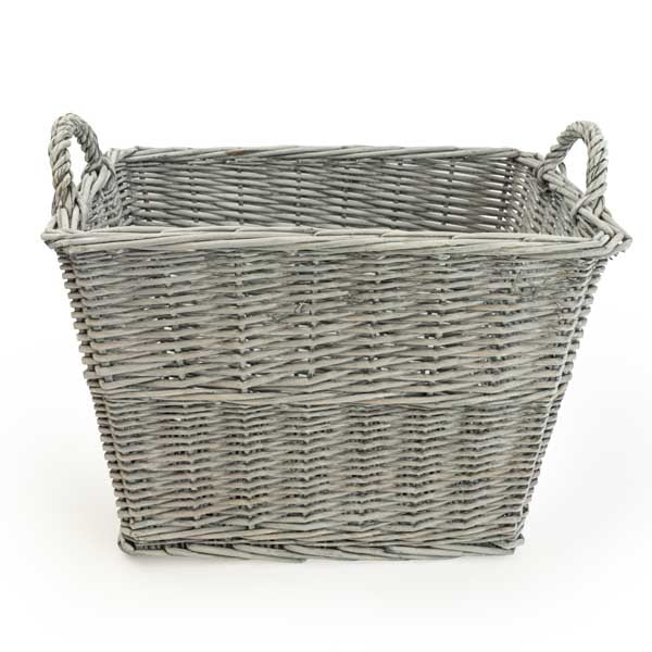 Rectangular Log Basket With Sides - Grey - Image 4