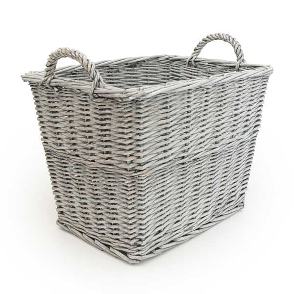 Rectangular Log Basket With Sides - Grey - Image 6