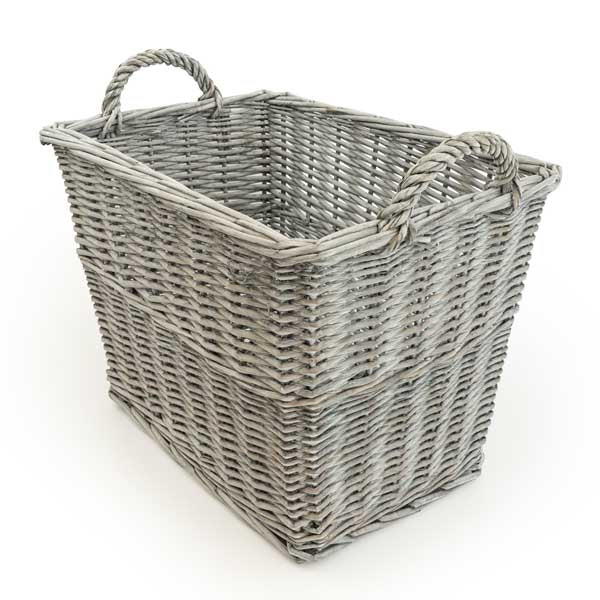 Rectangular Log Basket With Sides - Grey - Image 7