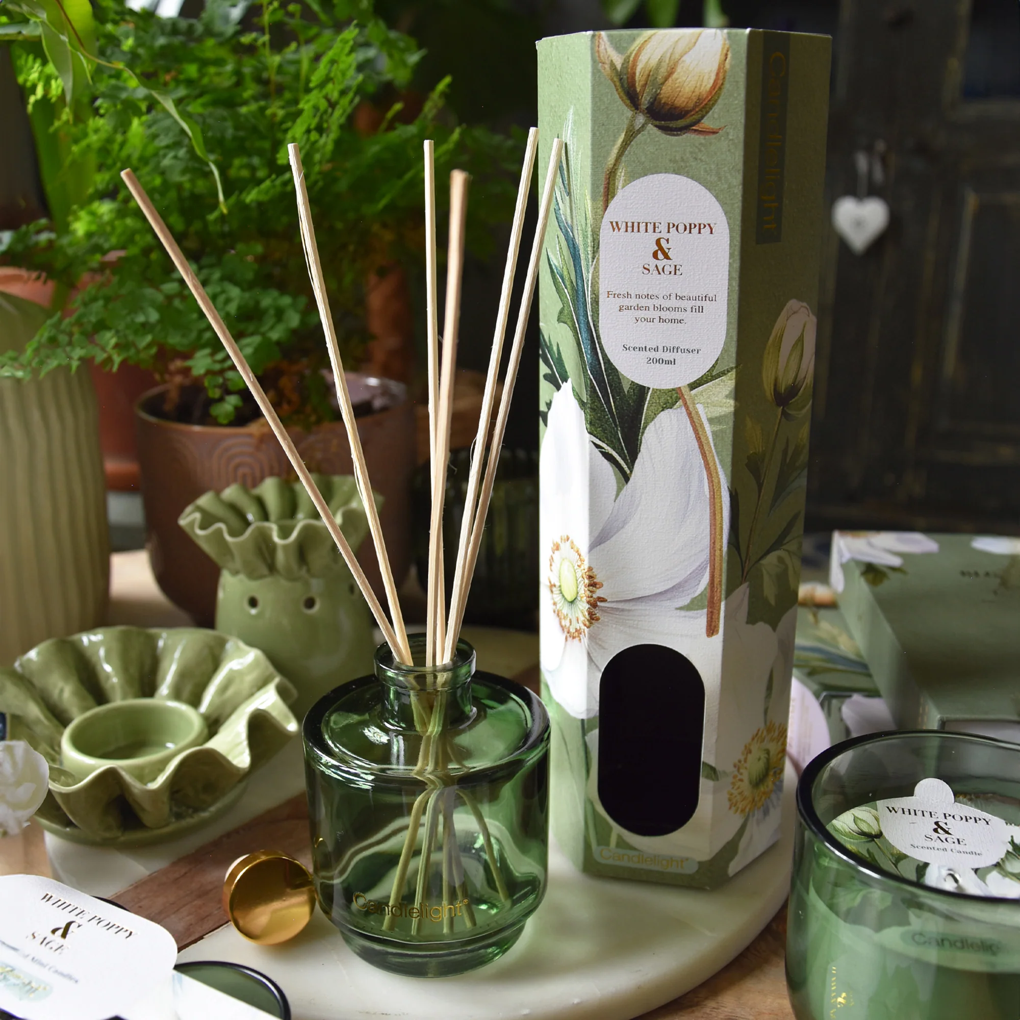 White Poppy & Sage Reed Diffuser