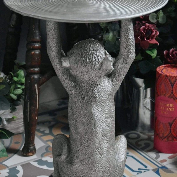 Resin Monkey Table in Silver - Image 3