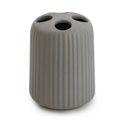 Ribbed Grey Toothbrush Holder - Image 4
