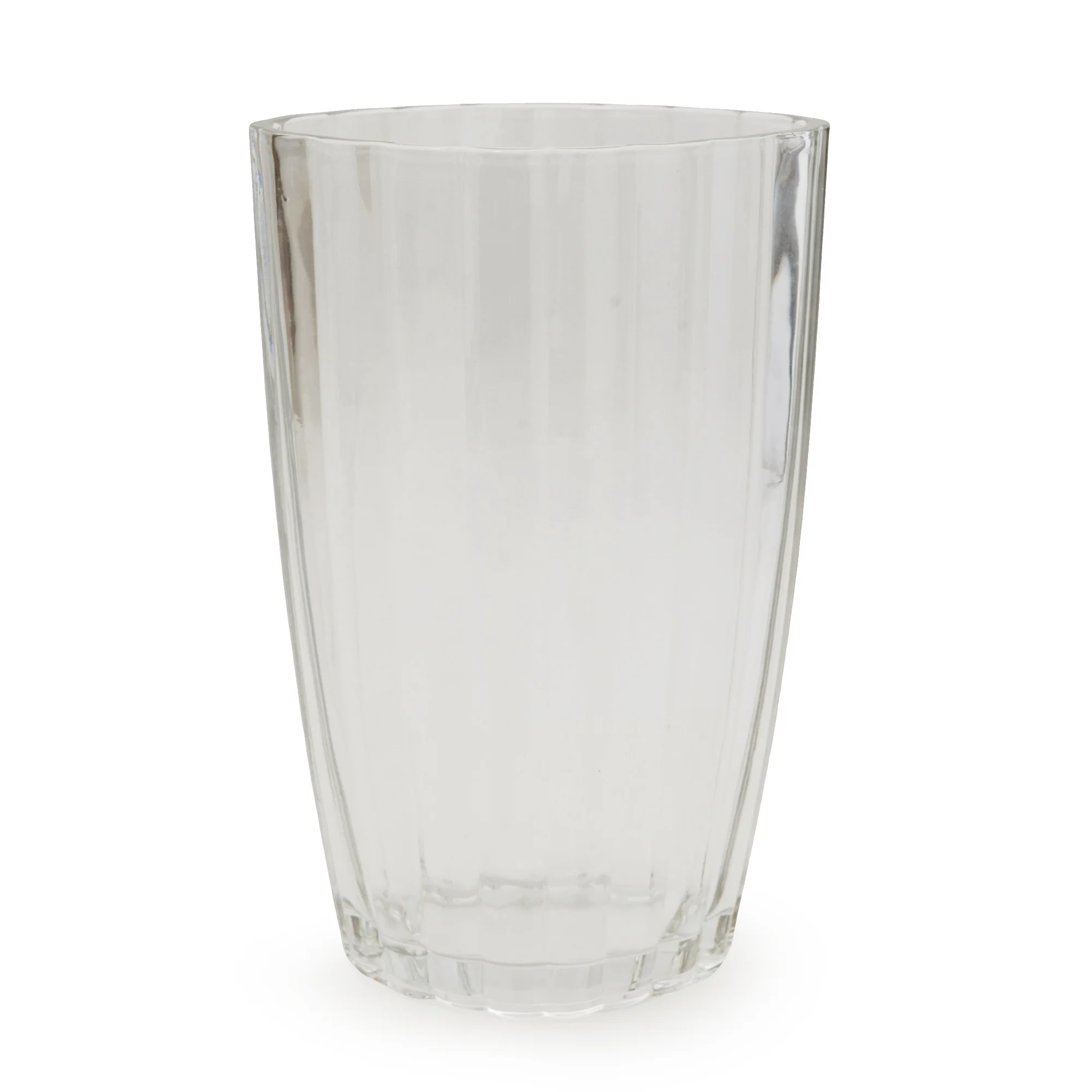 Elegant Clear Glass Vase with Stylish Ridges - Image 2