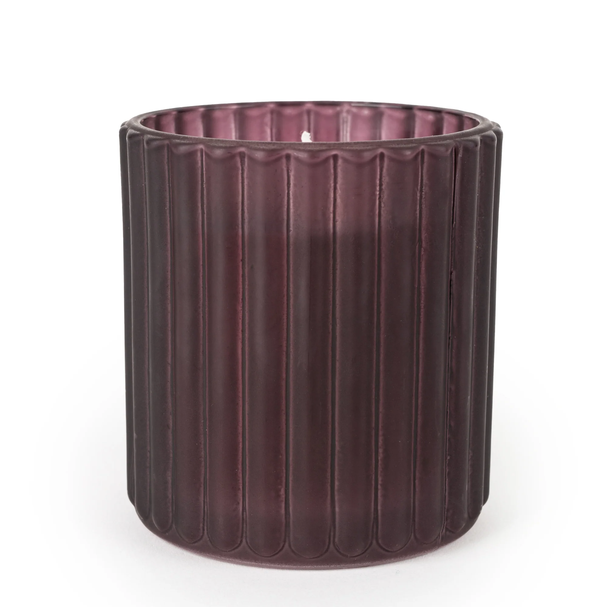 Ridged Glass Candle - Frosted Plum - Image 2