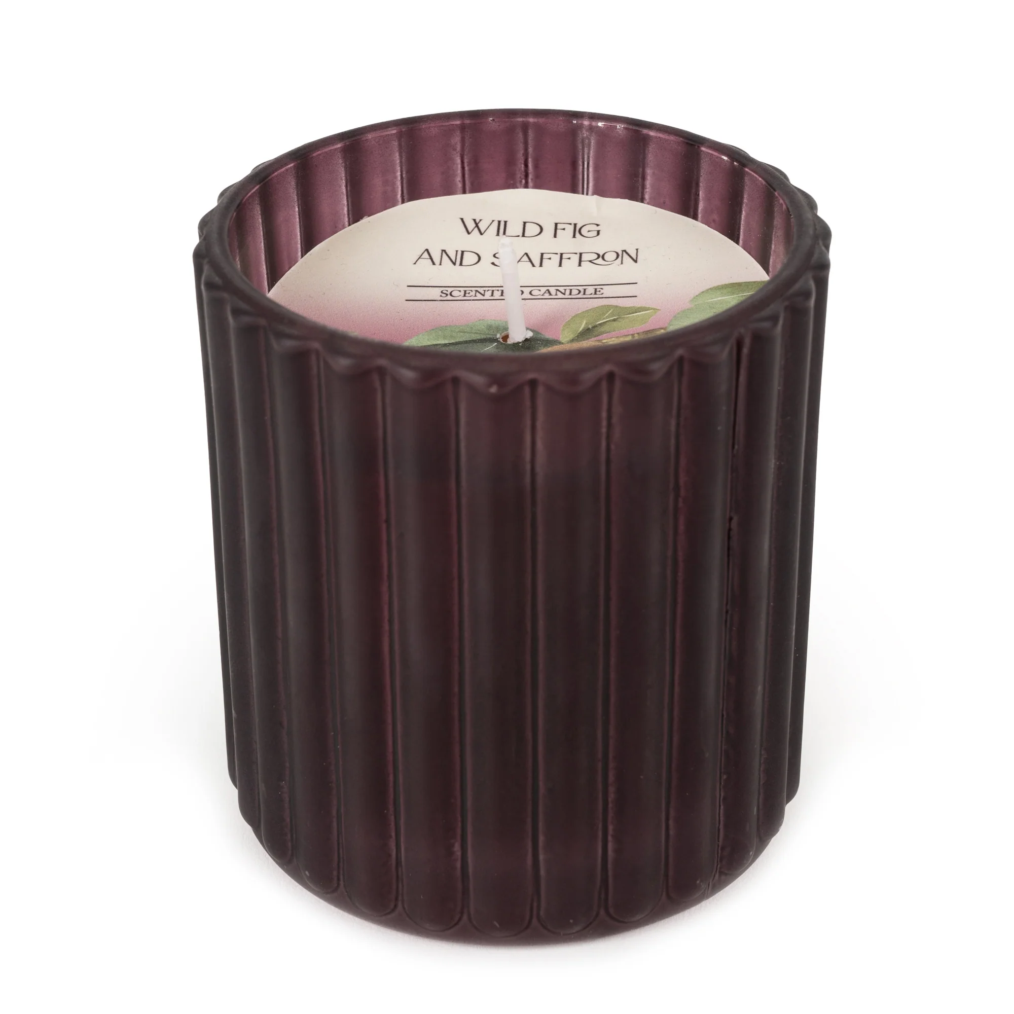 Ridged Glass Candle - Frosted Plum - Image 3