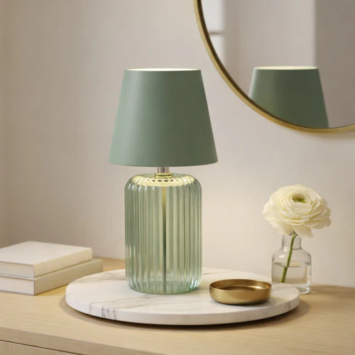 Ridged Glass LED Living Room Lamp