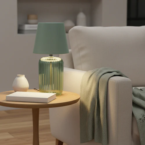 Ridged Glass LED Living Room Lamp - Image 3