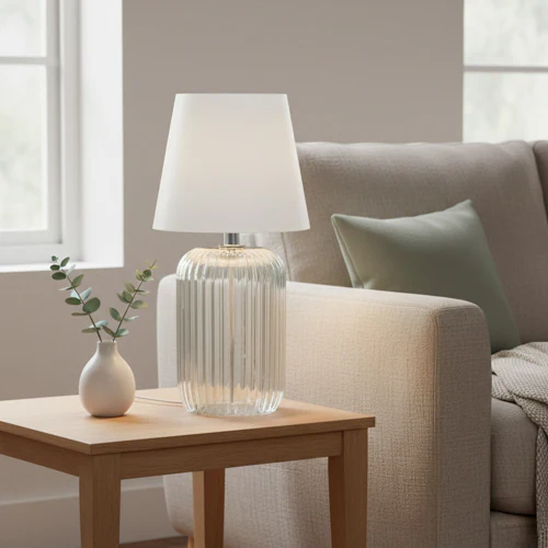 Ridged Glass LED Living Room Lamp - Image 6