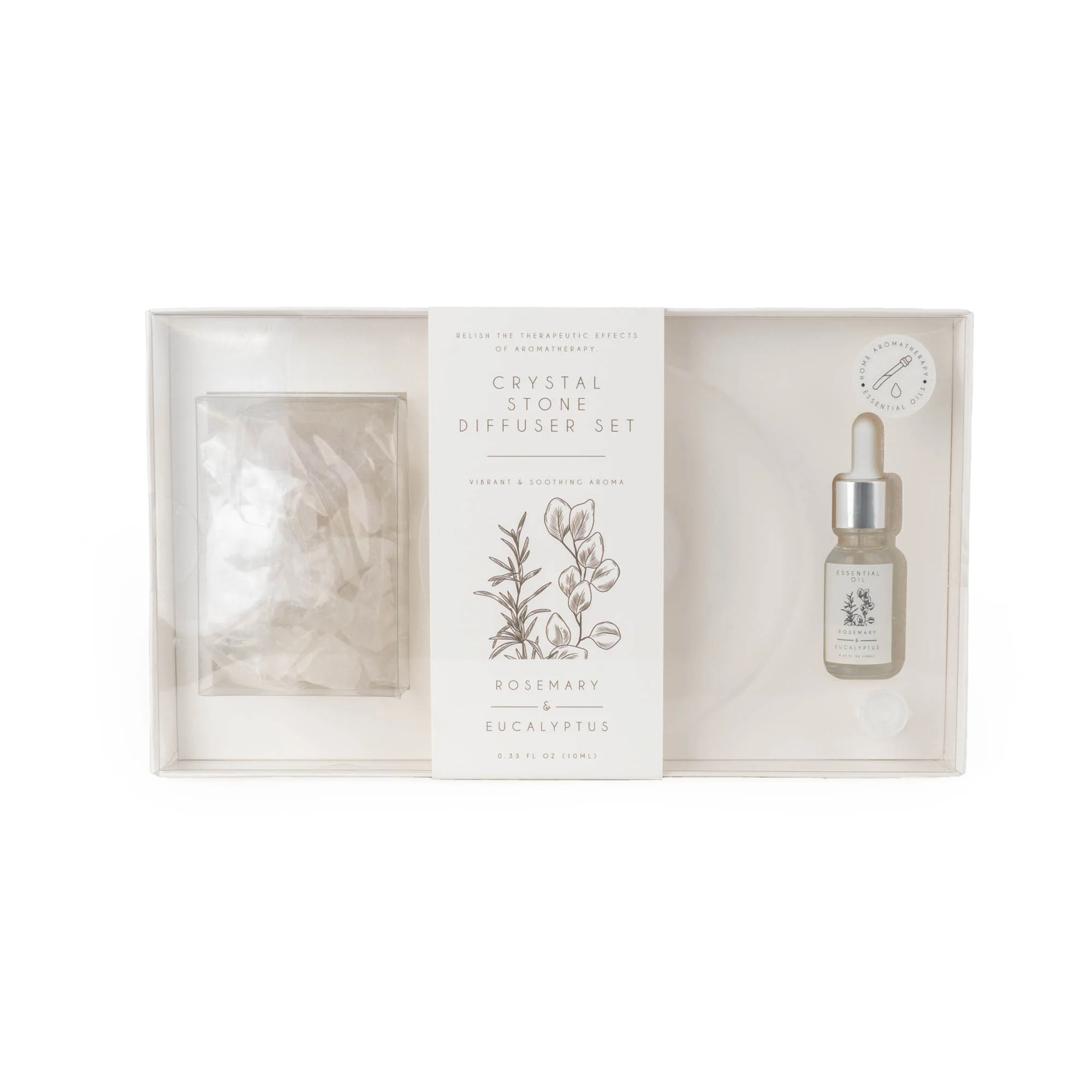 Rosemary & Eucalyptus Scent Crystal Stones Gift Set With 10ml Oil - Image 4