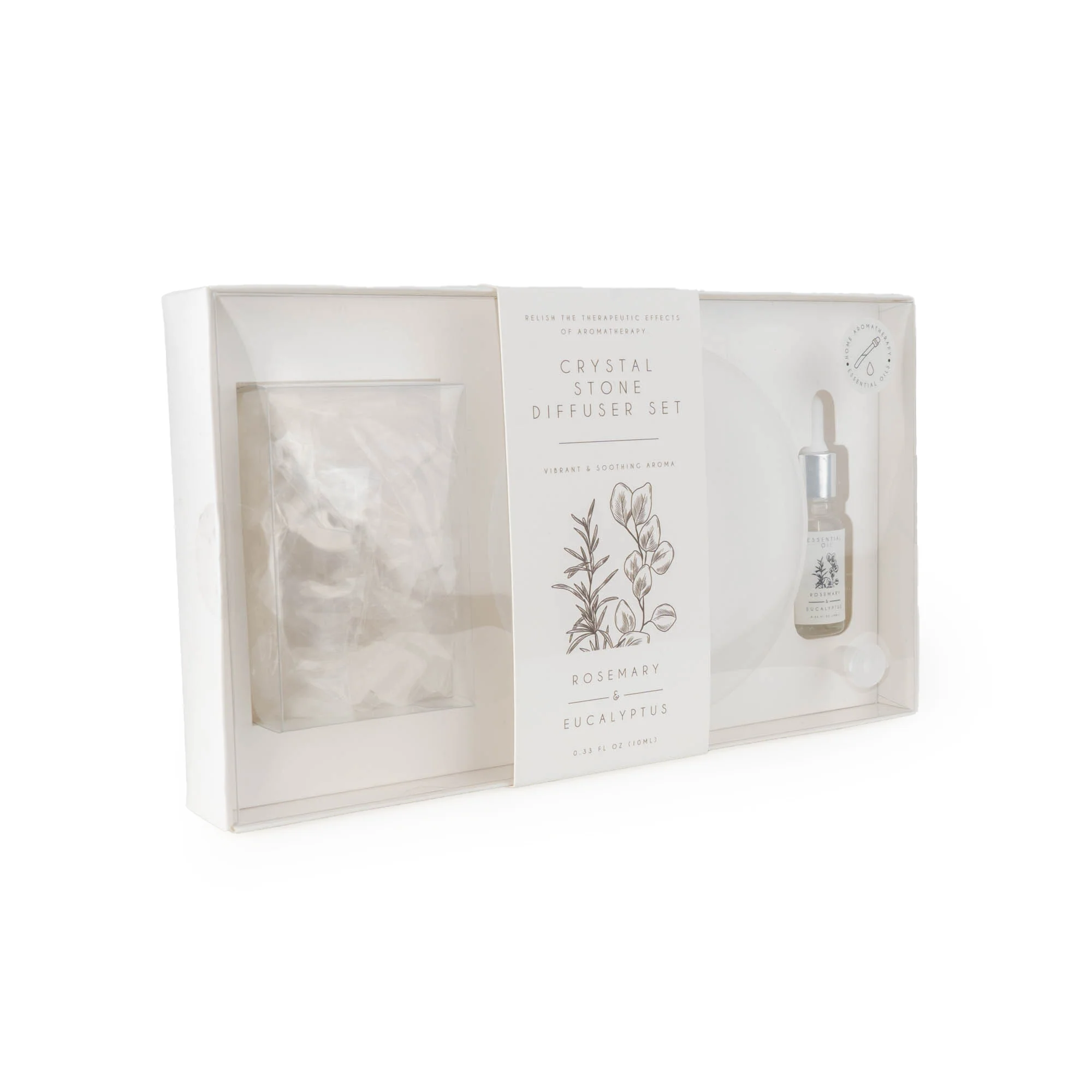 Rosemary & Eucalyptus Scent Crystal Stones Gift Set With 10ml Oil - Image 5