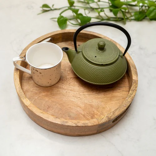 Round Mango Wood Tray