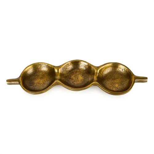 Antique Gold Triple Pod Dish - Image 2
