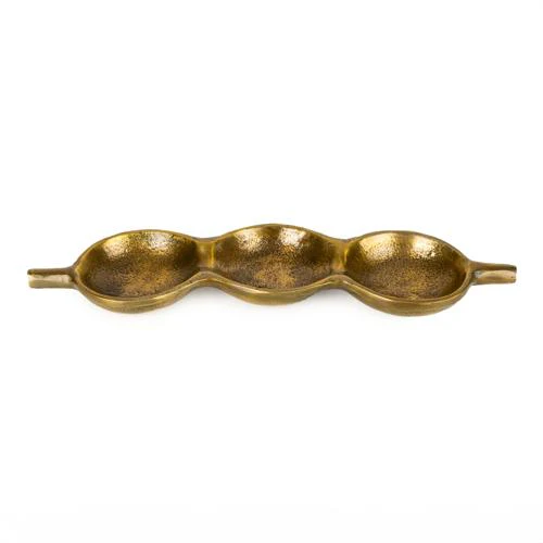Antique Gold Triple Pod Dish - Image 3