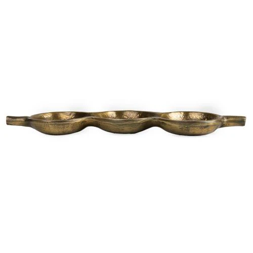 Antique Gold Triple Pod Dish - Image 4