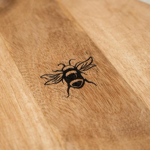 Round Wooden Chopping Board with Bee Detail - Image 4