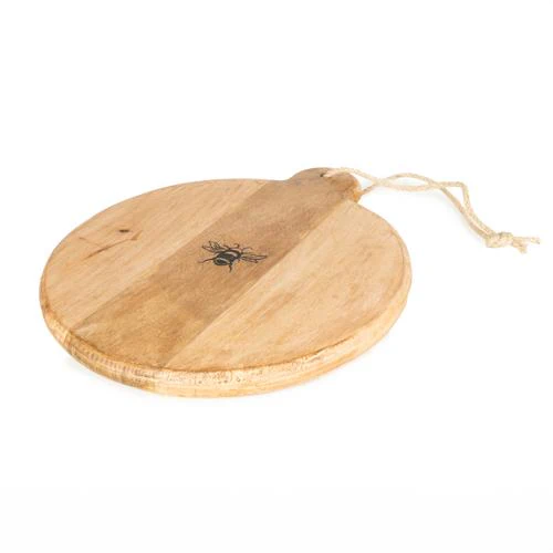 Round Wooden Chopping Board with Bee Detail - Image 6